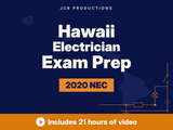Hawaii electrician exam prep self-study course from JCR Productions, 2020 NEC. Includes 21 hours of video.
