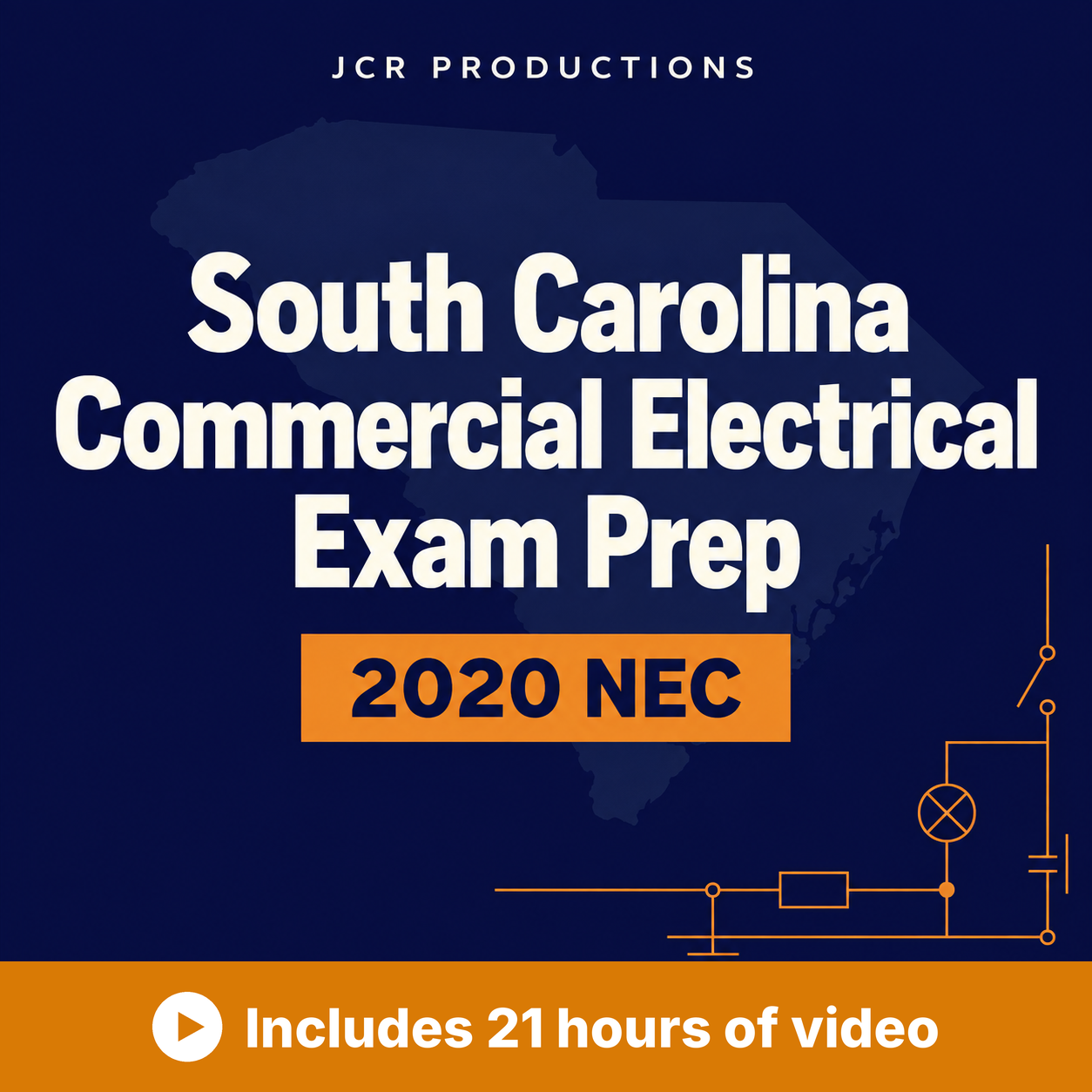South Carolina Commercial Electrical Exam Prep, 2020 NEC self-study course. Includes 21 hours of video.