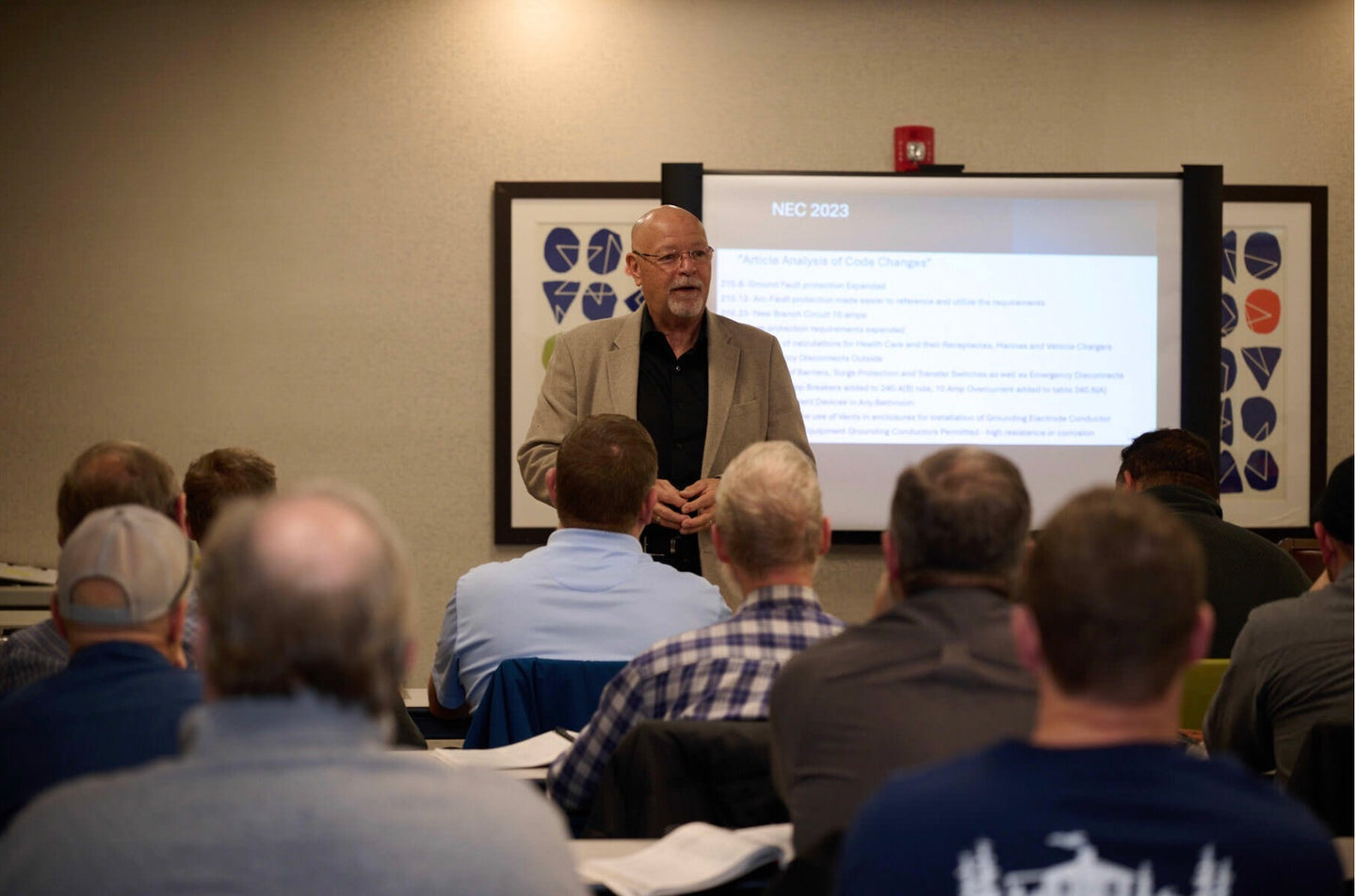 Victor Ring teaching a live electrical continuing education class